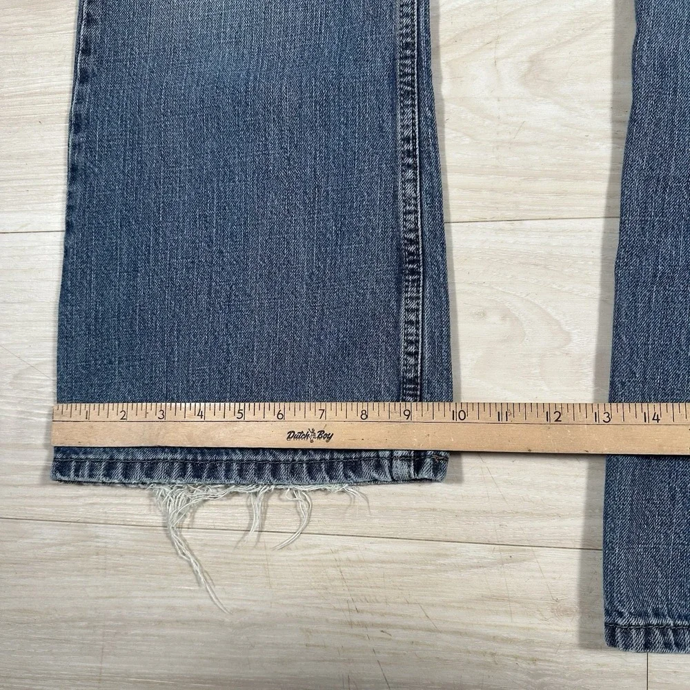 Levi's 527 Slim Bootcut Jeans Mens 34x30 Medium Blue Wash 100% Cotton Distressed